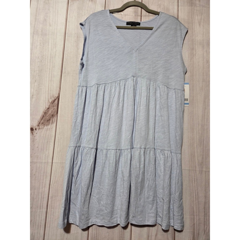 Social Standard‎ by Sanctuary One and Only Tee Tiered Mini Dress Blue L Casual